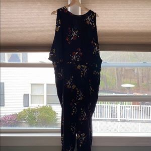Black floral jump suit